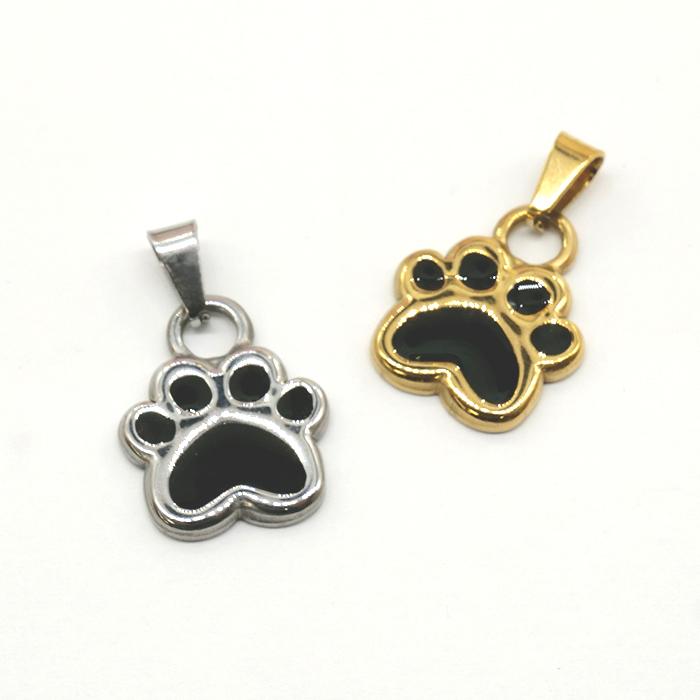 ステンレス ペンダントトップ 82. 肉球 ペット 犬 猫 ハンドメイド