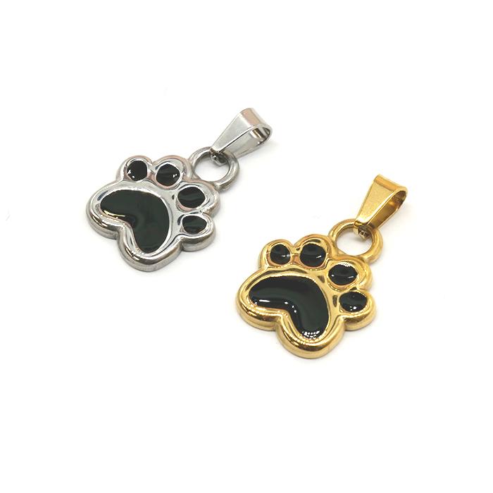 ステンレス ペンダントトップ 82. 肉球 ペット 犬 猫 ハンドメイド