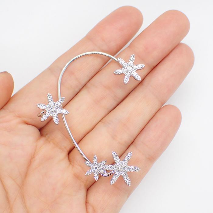 アクセサリー イヤーフック (02) 雪の結晶 シルバー 右耳用 左耳