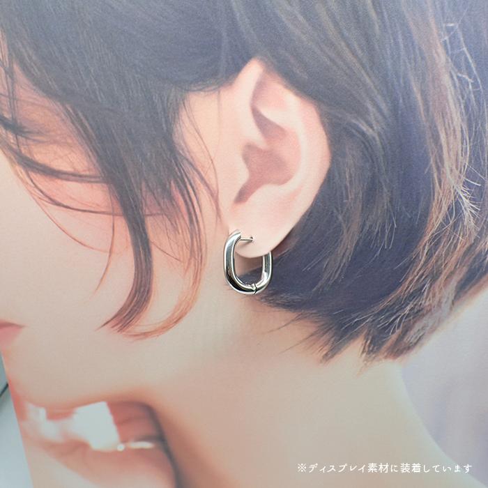 サージカルステンレス (54) オーバル フープ ピアス シルバー 23x19mm