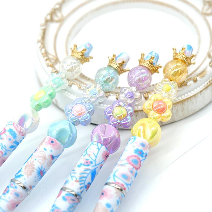 ビーズボールペン (70) フラワーポップ 芯交換可能 ボールペン ペン