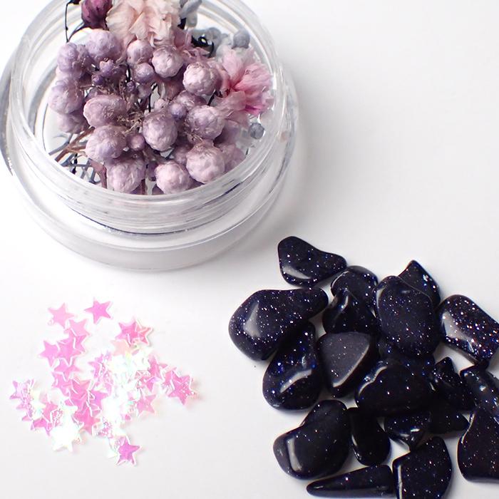 ハーバリウム 印鑑 (32) 星空 紫金石 作成キット シャチハタ はんこ