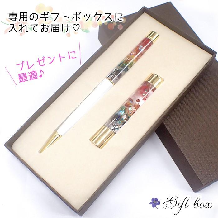 ハーバリウムボールペン ＆ 印鑑 セット (8) レインボー 印相体