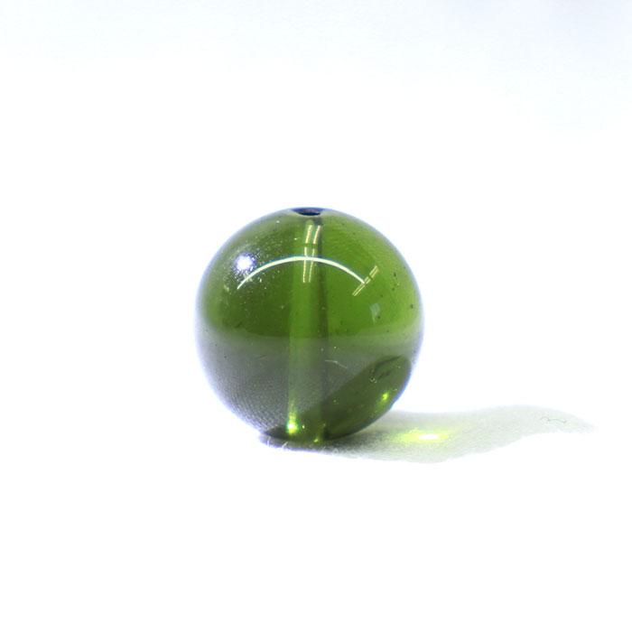 モルダバイト 隕石 ビーズ 丸 約12ミリ 天然石 パワーストーン 1点もの