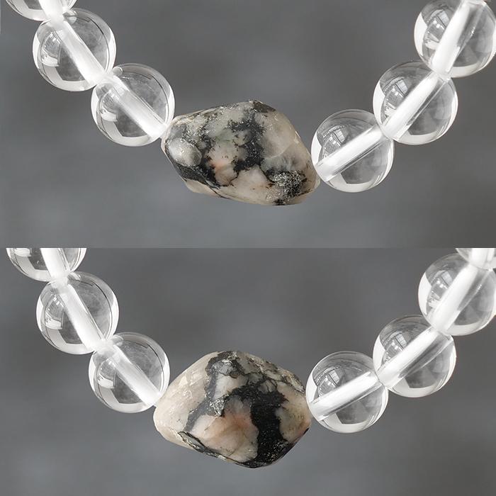 フェナカイト&ポルーサイト S925ブレスレット フェナカイト 天然水晶 ブレスレット 約8mm (D)約10.0×14.5mm ロシア産