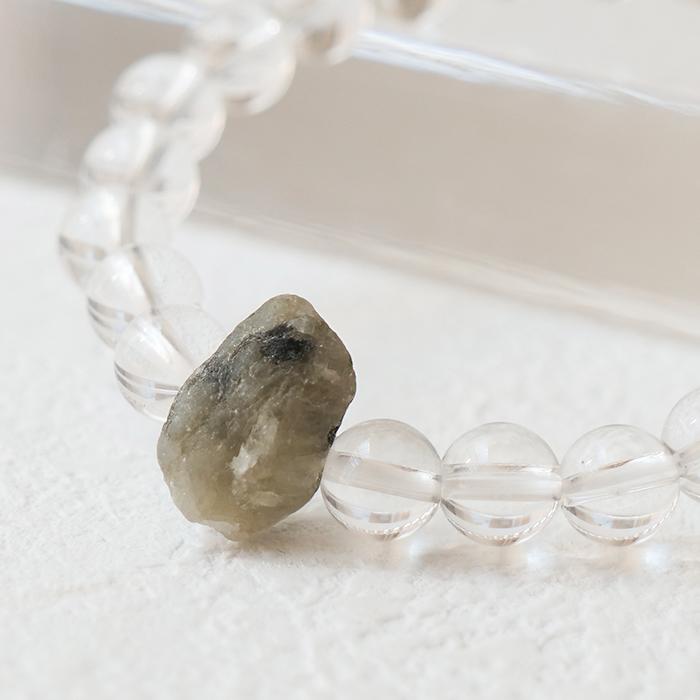 フェナカイト 天然水晶 ブレスレット 約8mm (F)約17.0×10.0mm ロシア産