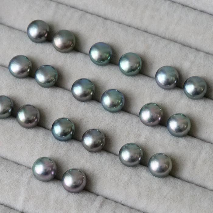 数量限定 K18 淡水パール 8mm ブラック レディース 一粒ピアス アクセサリー ギフト 誕生日 女性 結婚式 卒業式 冠婚葬祭 対象外 ポイント利用の画像