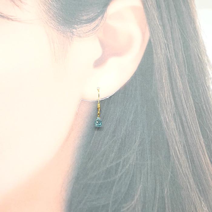 メール便送料無料 ブルージルコン ピアス （k12） ステンレス製 金属