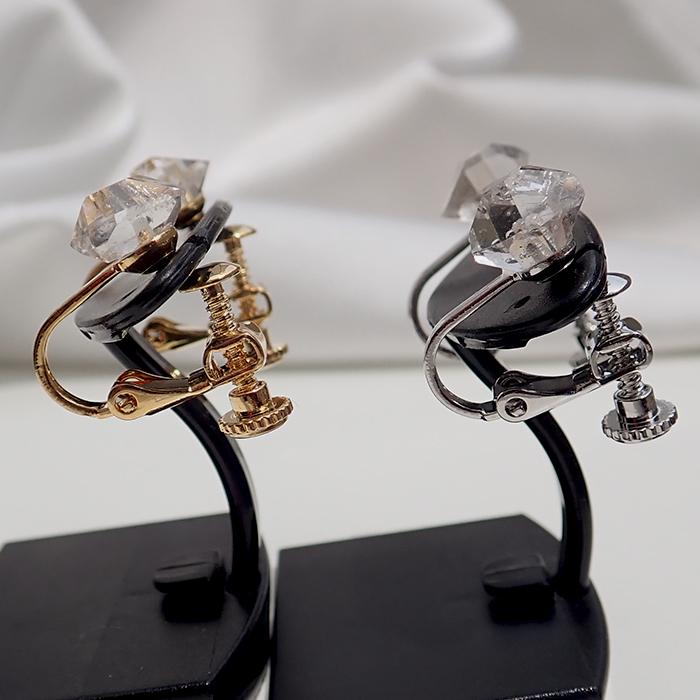 金属アレルギー対応 ステンレス ピアス イヤリング ハーキマー