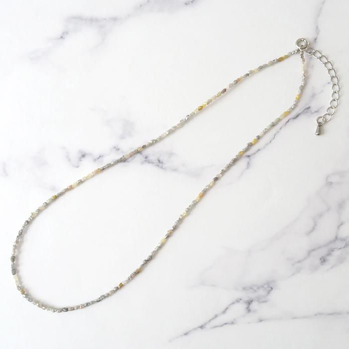 ネックレス レディース ダイヤモンド 原石ネックレス マルチカラー