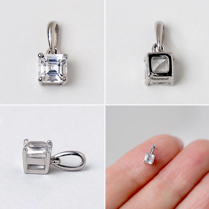 34. フェナカイト ペンダントトップ (D) 0.92ct スクエアカット SV925