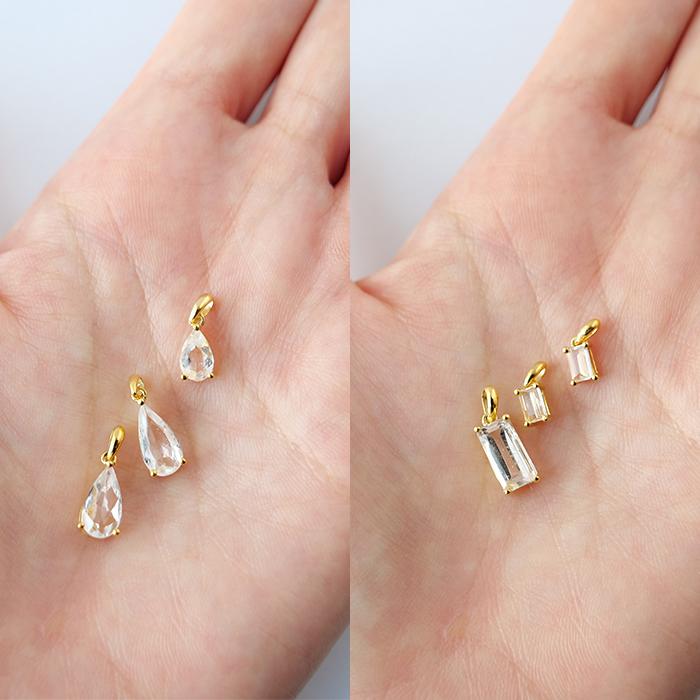 フェナカイト トップ ゴールド ( B.ドロップ 約2.65ct ) ロシア産 SV925 天然石 ジュエリー パワーストーン  ギフト プレゼント 日本製 国内発送の画像