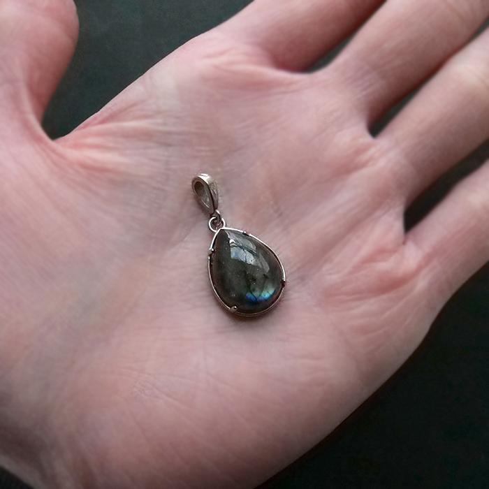 ドロップ型 13×17mm】ラブラドライト ペンダントトップ 天然石