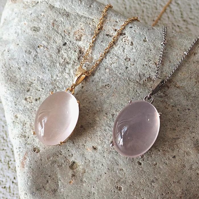 ローズクォーツ (41) ペンダントトップ ステンレス SUS304 金属