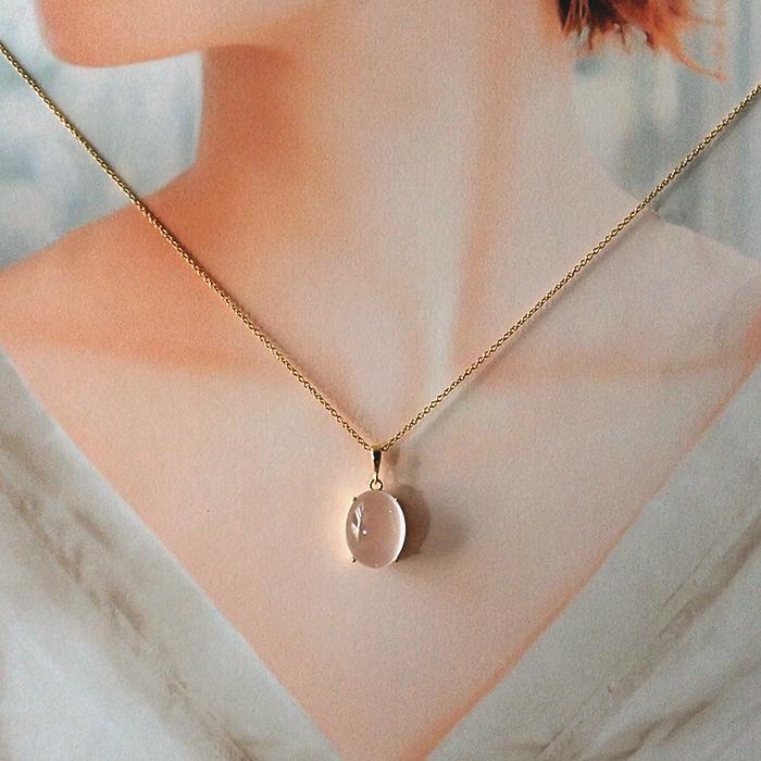 ローズクォーツ (41) ペンダントトップ ステンレス SUS304 金属