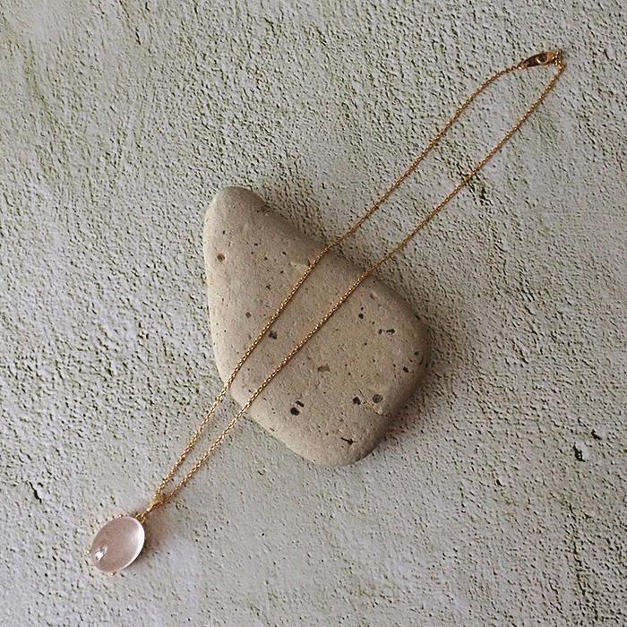 ローズクォーツ (41) ペンダントトップ ステンレス SUS304 金属