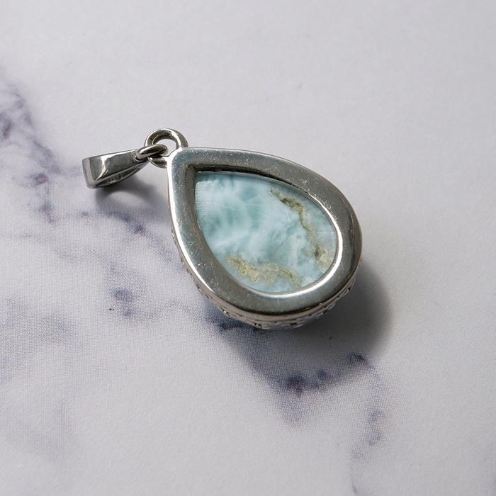 ラリマー ペンダントトップ ステンレス SUS304 金属アレルギー対応