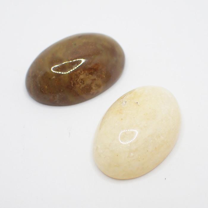 日本銘石 ルース (01) 20x14mm 静岡水晶 / 油布黄玉 静岡 新潟