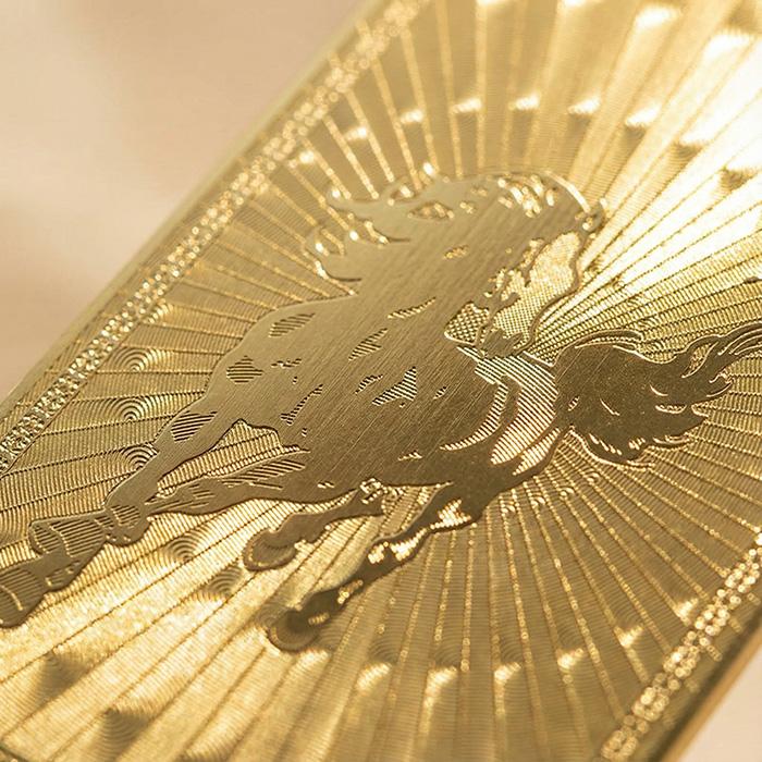金運祈願 札 飛躍馬 午(うま)年 開運祈福 カード お守り 金色 干支 馬