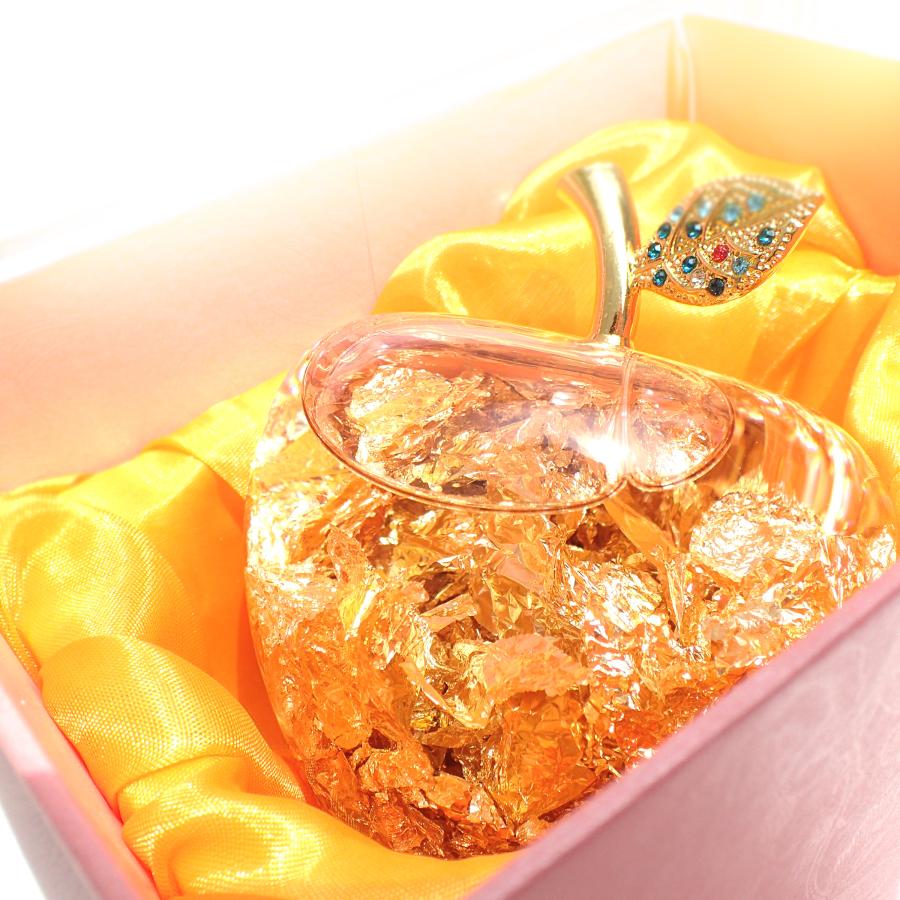 予約販売) 黄金のリンゴ 小サイズ ガラスのリンゴ お正月飾り 予約販売) 黄金のリンゴ 小サイズ ガラスのリンゴ お正月飾り