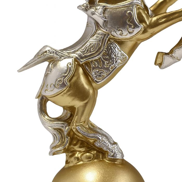 2026年干支【金馬開運置物】樹脂製 馬 風水 インテリア 高さ約21.5cm