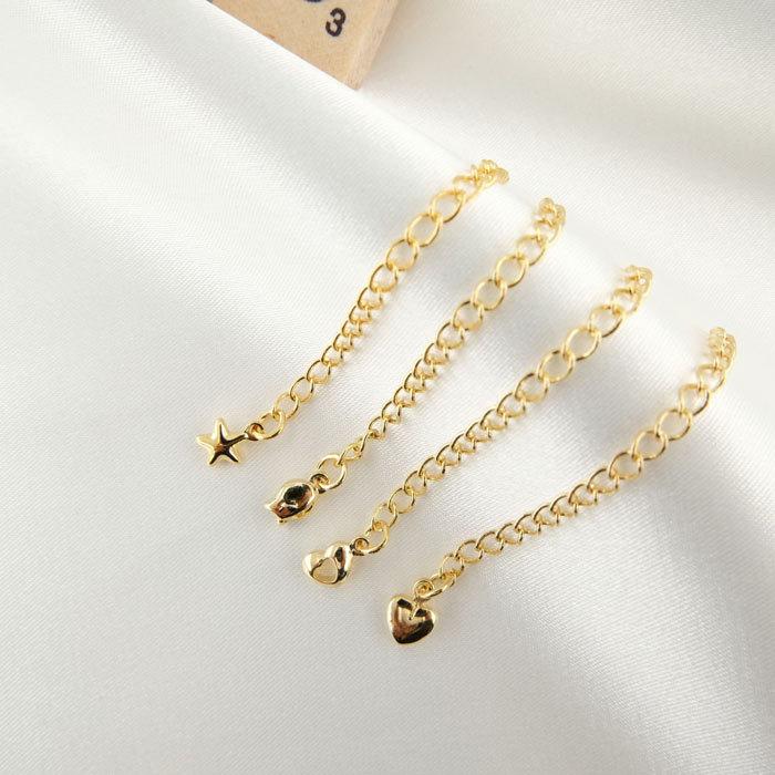 K18パーツ　チャーム　留め具　18金　チェーン繋ぎ　ハート K18パーツチャーム留め具18金チェーン繋ぎハート