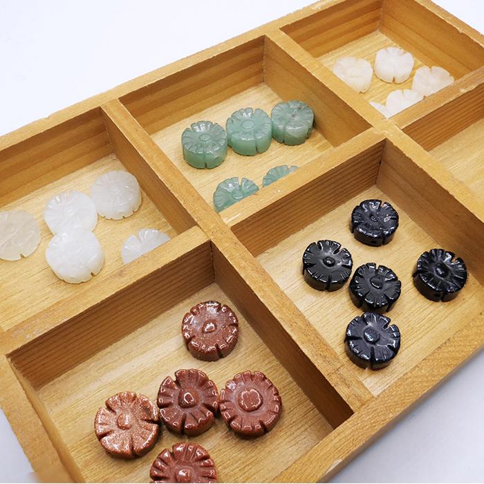 天然石 ビーズ フラワー型 5粒（12mm / 10mm）花 ハンドメイド 手作り