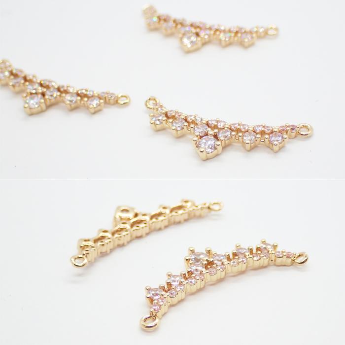 ストーンフレーム (121) カーブコネクター 1個 チャーム パーツ