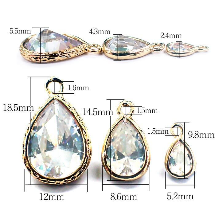 ストーンフレーム (27) ドロップ 大サイズ 1個 チャーム