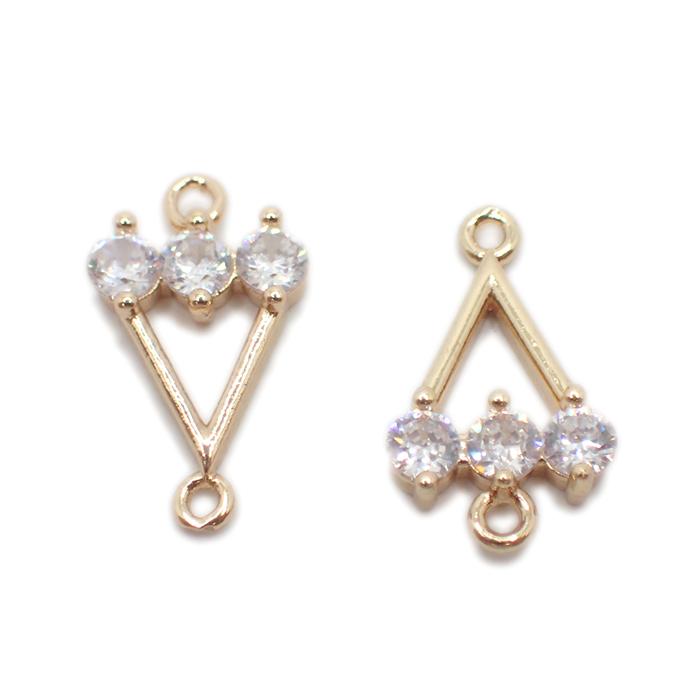 183. 三角コネクター チャーム 1個 連バー ゴールド パーツ