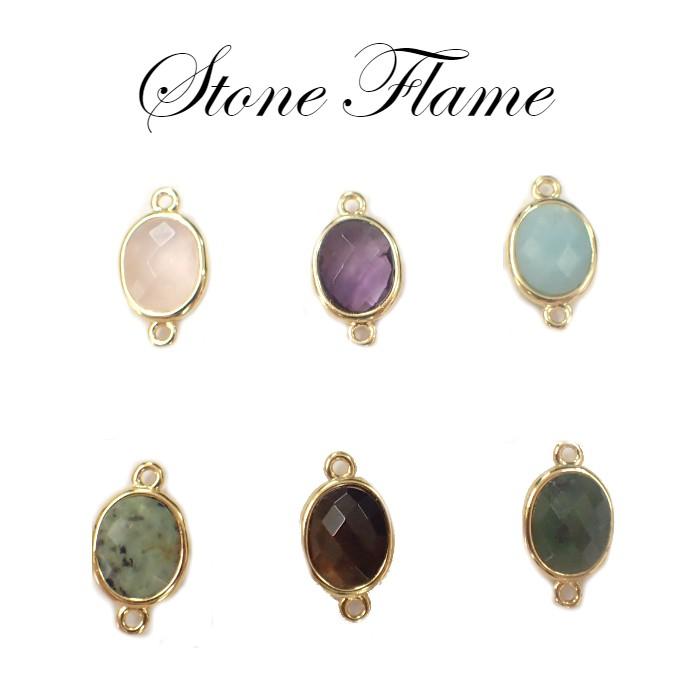 天然石フレームチャーム 104.サークル 楕円形 チャーム コネクタ
