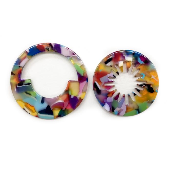 在庫限り) ミックスサークルチャーム (151) 5個売り チャーム アクリル