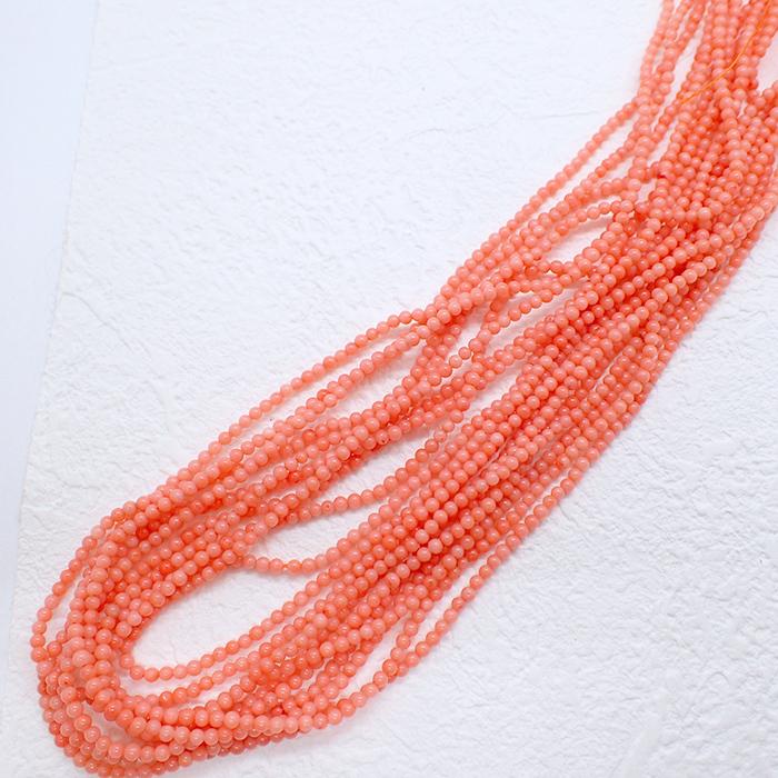 23. サンゴ ビーズ (染色) 丸ビーズ 2mm 1連 全1色 サザレ さざれ