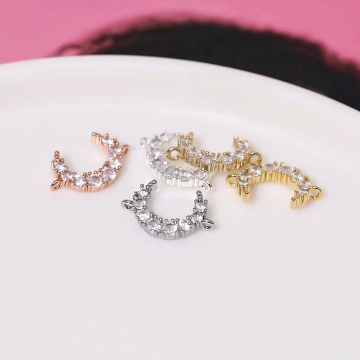 新色追加 キュービックジルコニアチャーム (7) コネクタームーン属