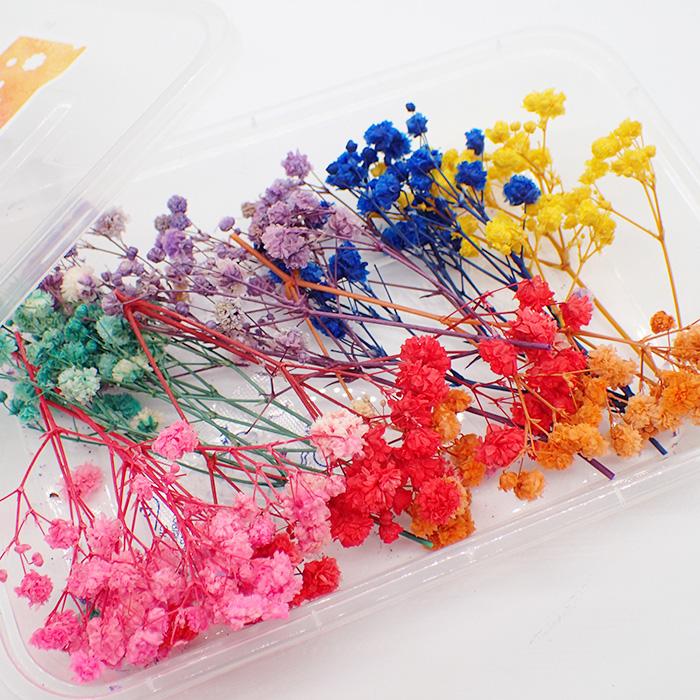 ドライフラワー (94) かすみ草 7色セット 花材 ブーケ レジン