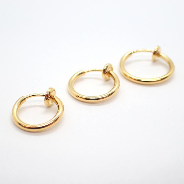 ステンレス イヤリング (24) カンなし k18メッキ フープイヤリング