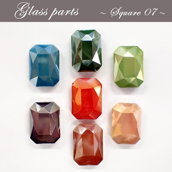 メッキガラス ビーズ 7.スクエア 1個売り ガラスパーツ 四角 長方形