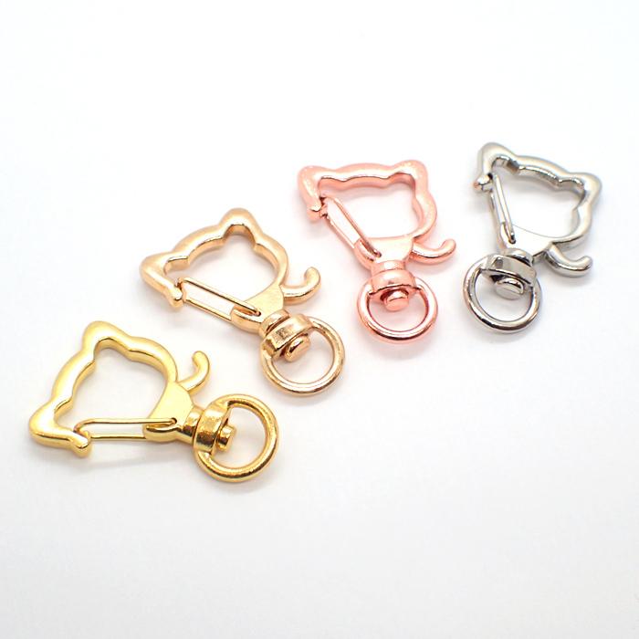 キーホルダーパーツ ネコ型 (03) 1個売り 全長約34mm 猫 ねこ キャット