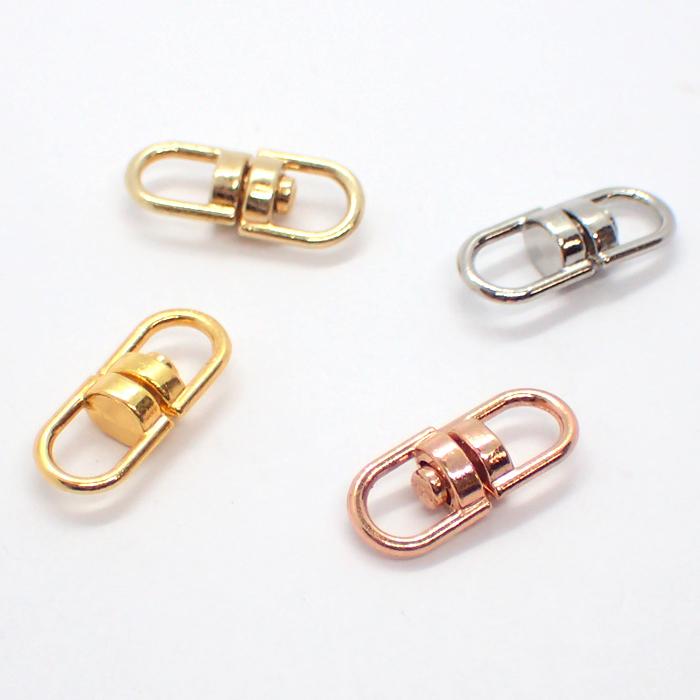 キーホルダーパーツ (24) Dカン 10個売り 全長約16mm ナスカン 二重