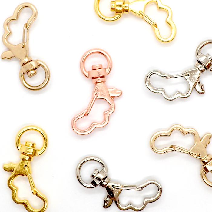 キーホルダーパーツ (29) 羽根 1個売り 全長約30mm ナスカン 回転カン