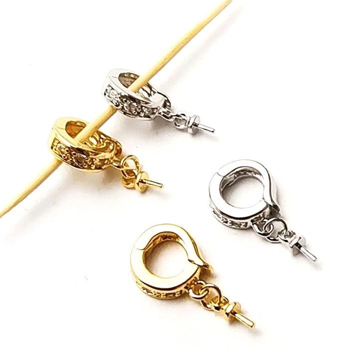 ピアス、イヤリング 、パーツ、リング、ネックレス、ペンダントトップまとめ売り 61. クリッカー 突き刺し付き 1個 ゴールド ペンダントトップ金具 留め