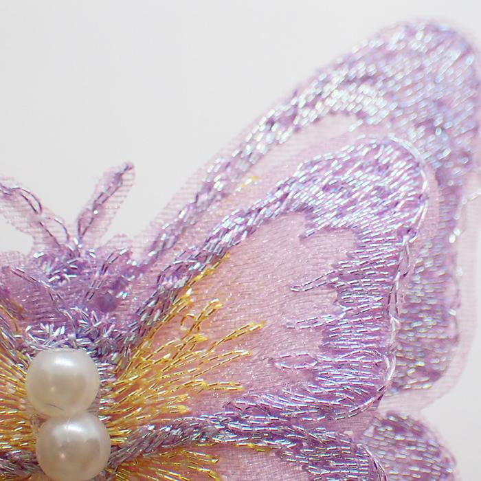 レース パーツ 21.パール付きダブル蝶々 1個売り バタフライ
