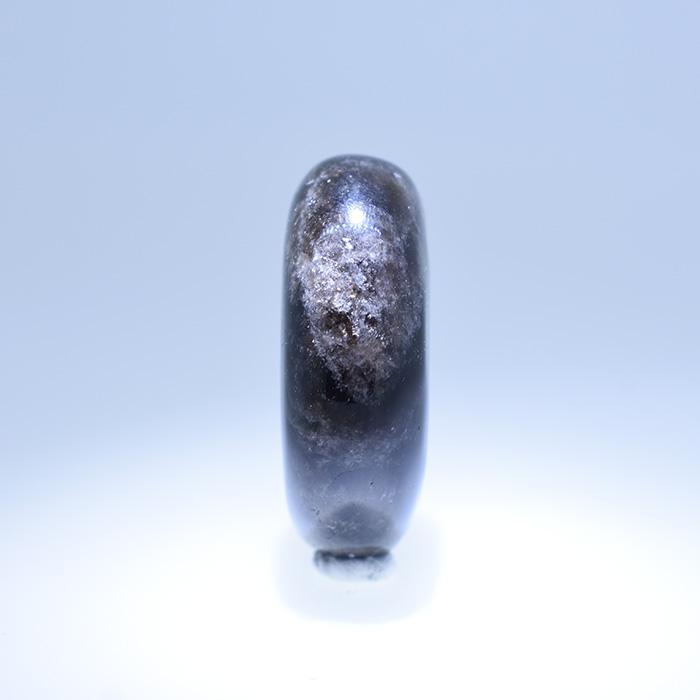 53.山梨 黒平 黒水晶 勾玉 約33mm 山梨県産 黒平水晶 日本銘石