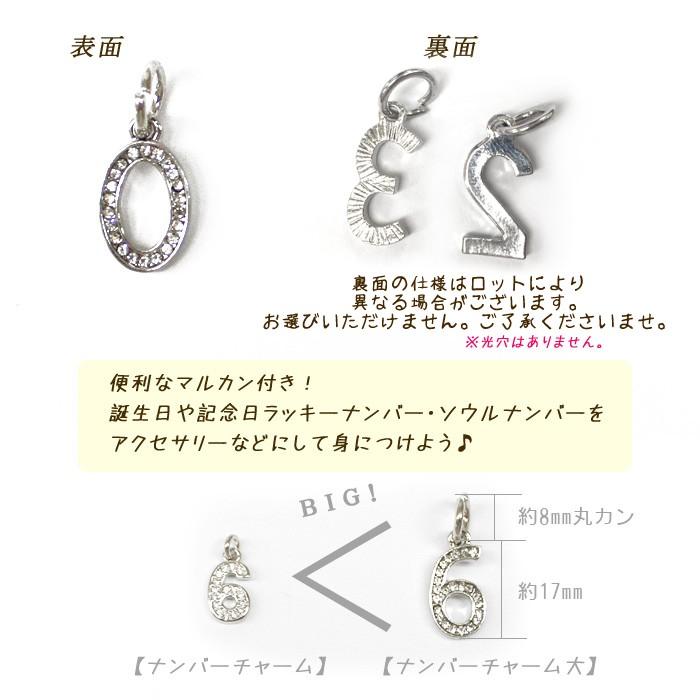 ナンバーチャーム ビッグ シルバー 約22×10mm ナンバー チャーム