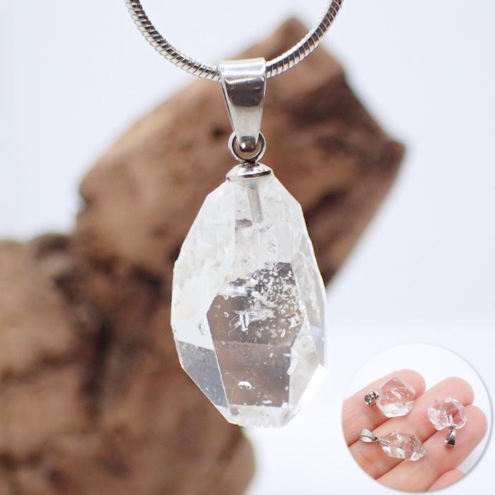 88 ハーキマーダイヤモンド ペンダントトップ シルバー ステンレス 1個