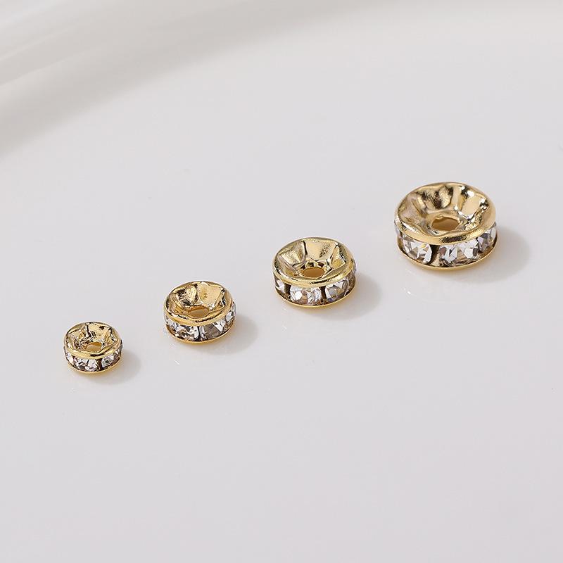 K14金メッキ 平ロンデル 6mm 5個 ロンデル スペーサー 数珠 天然石 高