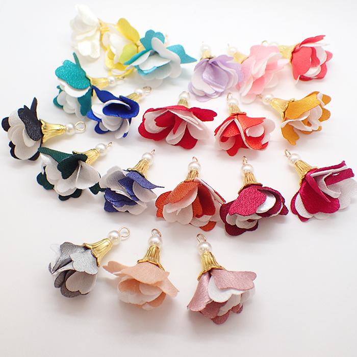 ツートンカラーフラワータッセル (70) 1個 全長約33mm タッセル  