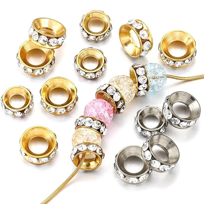 新商品！　ロンデル　金属パーツ　シルバー　ゴールド　ハンドメイド　ばら売り ステンレス(304) 金属アレルギー対応 ロンデル(ゴールド/シルバー)(1個