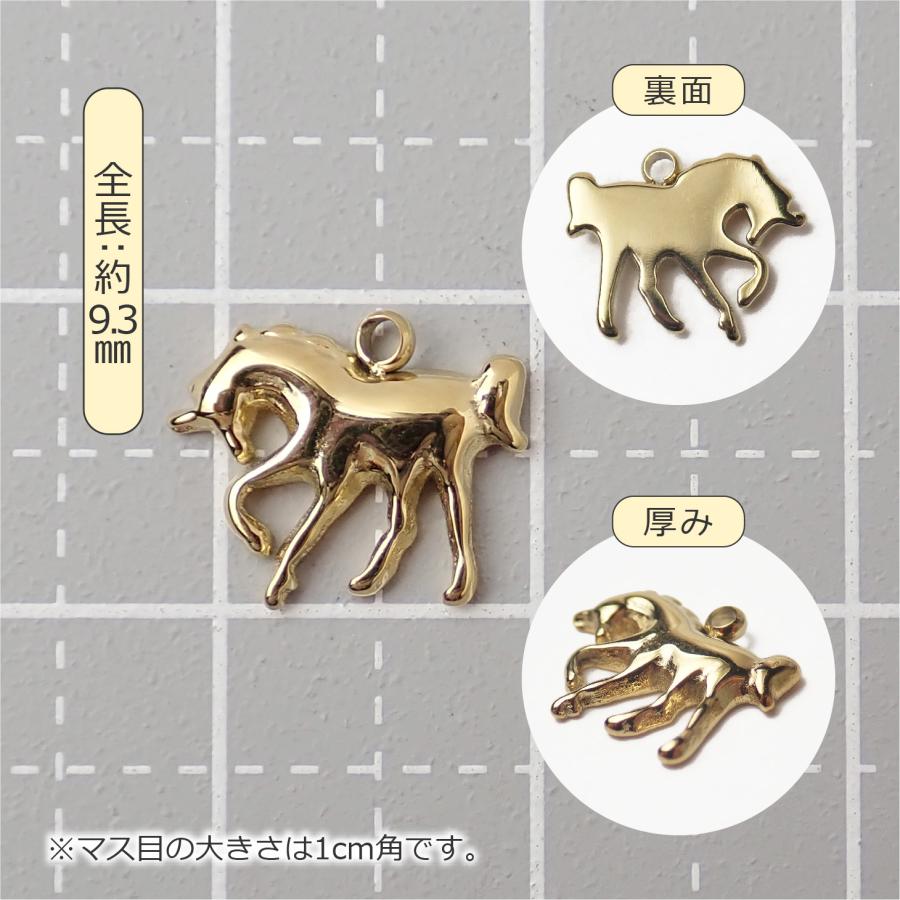 2026年 馬干支 ステンレス製【SUS304】 ゴールド ユニコーン チャーム
