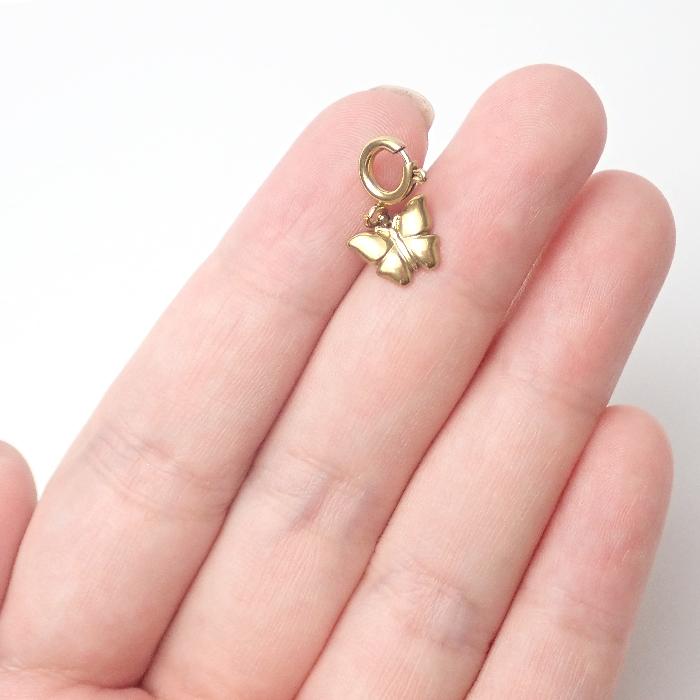 ステンレス製【SUS304】 金属アレ対応 蝶 チャーム 引き輪付き